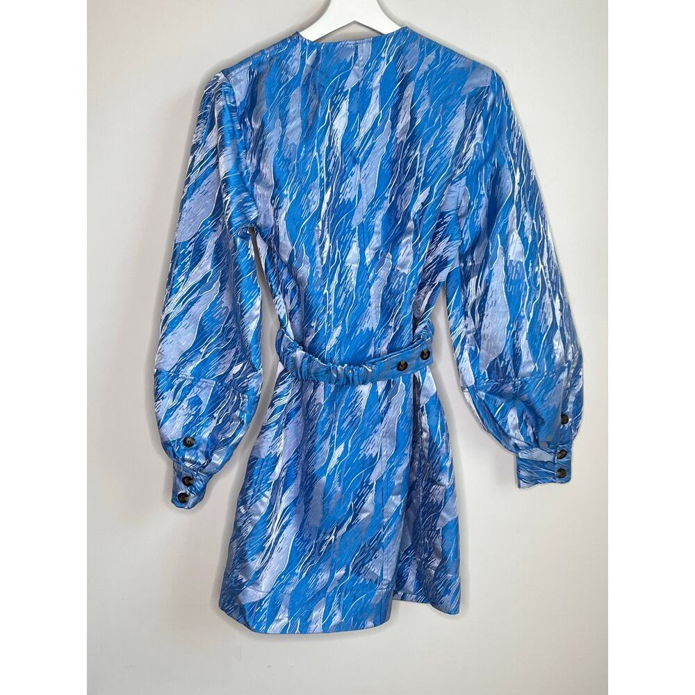 Ganni Blue Print Mini Dress - Picture 5 of 12
